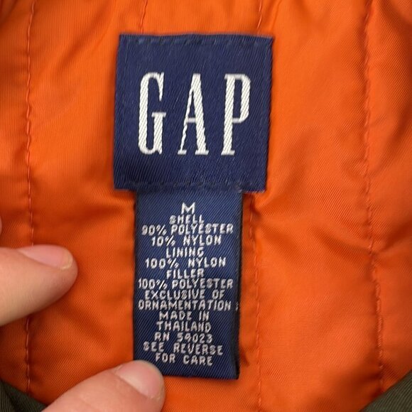 GAP Utility Jacket Coat Full Zip Collar Green Size Medium M - Picture 13 of 17